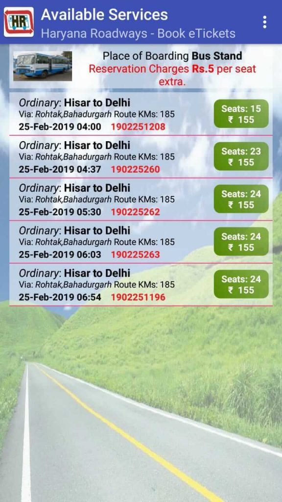 haryana roadways time table panipat